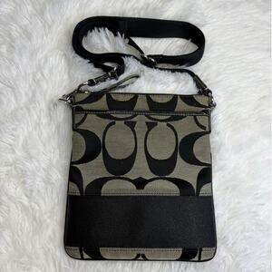 COACH Black Gray Classic Signature Crossbody